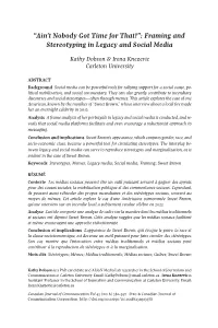 Framing and Stereotyping in Legacy and Social Media