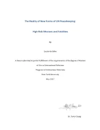 The Reality of New Forms on UN Peacekeeping