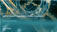 Traton Group – Creating a Global Champion