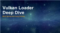 Vulkan Loader Deep Dive Mark Young and Lenny Komow Welcome! Who We Are