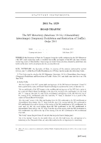 Almondsbury Interchange) (Temporary Prohibition and Restriction of Traffic) Order 2011