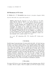 BV Photometry of UX Arietis