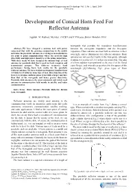 Development of Conical Horn Feed for Reflector Antenna