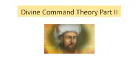 Divine Command Theory Part II Al-Ashari on Divine Command Theory