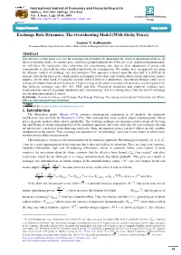 Exchange Rate Dynamics: the Overshooting Model (With Sticky Prices) Abstract 1. Introduction