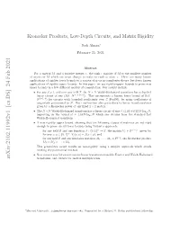 Kronecker Products, Low-Depth Circuits, and Matrix Rigidity