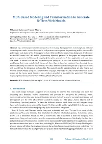 MDA-Based Modeling and Transformation to Generate N-Tiers Web Models