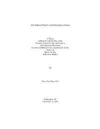 A Thesis Submitted to the Faculty of the Graduate School of Arts And