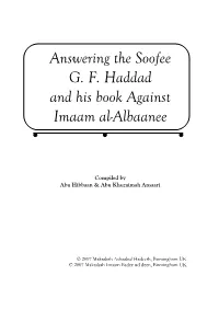 Answering the Rabid Soofee G F Haddad