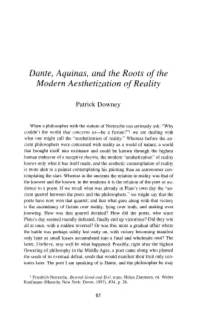 Dante, Aquinas, and the Roots of the Modern Aesthetization of Reality