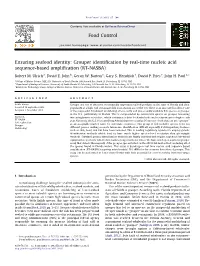Ensuring Seafood Identity: Grouper Identification by Real-Time Nucleic