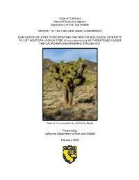 Evaluation of a Petition from the Center for Biological