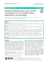 Neuronal Migration Genes and a Familial Translocation T (3;17)