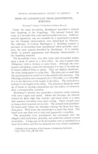 Note on Lavendulan from Joachimstal, Bohemia