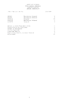 STATE of ILLINOIS 93Rd GENERAL ASSEMBLY REGULAR SESSION SENATE TRANSCRIPT