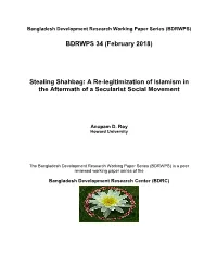 Stealing Shahbag: a Re-Legitimization of Islamism in the Aftermath of a Secularist Social Movement