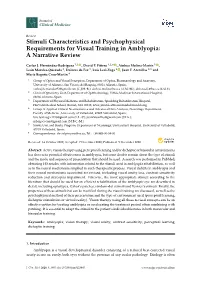 Stimuli Characteristics and Psychophysical Requirements for Visual Training in Amblyopia: a Narrative Review