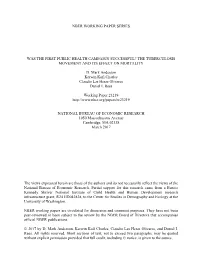 The Tuberculosis Movement and Its Effect on Mortality