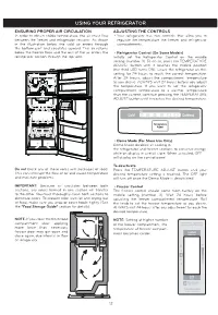 Using Your Refrigerator Using Your Refrigerator
