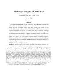 Exchange Design and Efficiency