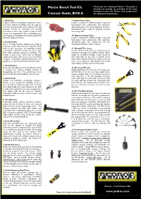Master Bench Tool Kit: Content Guide, BOX A