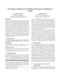 An Auditory Interface for Realtime Brainwave Similarity in Dyads
