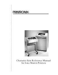 Character Sets Reference Manual for Line Matrix Printers