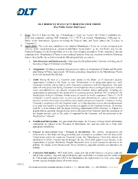 DLT RIDER to MANUFACTURER END USER TERMS (For Public Sector End Users)