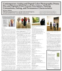 Dye and Pigment Print Process Descriptors, Naming Conventions