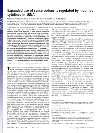 Expanded Use of Sense Codons Is Regulated by Modified Cytidines in Trna