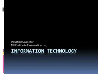 INFORMATION TECHNOLOGY Content