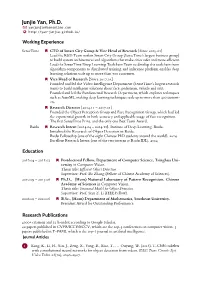 Junjie Yan, Ph.D. Q Yanjunjie@Sensetime.Com Œ