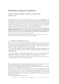 Probabilistic Predicate Transformers
