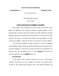 Rockingham, Docket No 04-C-658 Kevin and Susan Coco V. Doris