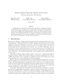 Supersecondary Structure Motifs and De Novo Protein Structure Prediction