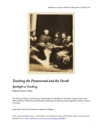 Teaching the Paranormal and the Occult Spotlight on Teaching Frederick Glennon, Editor