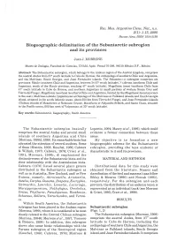 Biogeographic Delimitation of the Subantarctic Subregion and Its Provinces