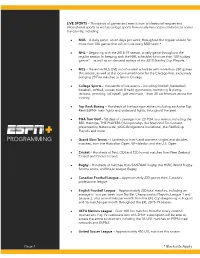 ESPN+ Programming