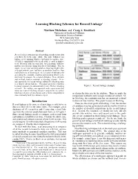 Learning Blocking Schemes for Record Linkage∗
