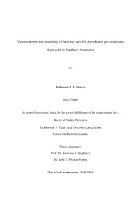 Measurements and Modeling of Land Use-Specific Greenhouse Gas