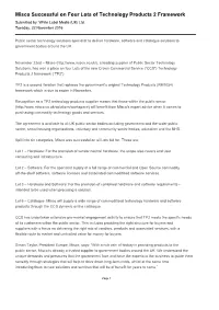 Misco Successful on Four Lots of Technology Products 2 Framework Submitted By: White Label Media (UK) Ltd