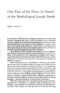 One Face of the Hero: in Search of the Mythological Joseph Smith