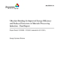 Ultra-Fast Boriding for Improved Energy Efficiency and Reduced Emissions in Materials Processing Industries