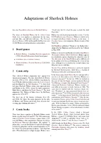 Adaptations of Sherlock Holmes