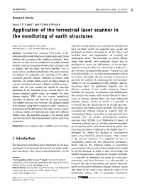 Application of the Terrestrial Laser Scanner in the Monitoring of Earth Structures