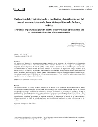 Evaluación Del Crecimiento De La Población Y Transformación Del Uso