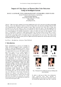 Impact of Color Space on Human Skin Color Detection Using an Intelligent System