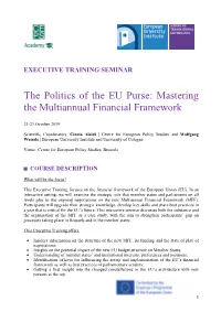 The Politics of the EU Purse: Mastering the Multiannual Financial Framework