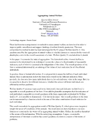 Aggregating Animal Welfare Karsten Klint Jensen Institute of Food And