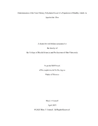 Determination of the Total Dietary Polyphenol Load of a Population of Healthy Adults In